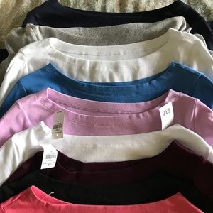 Bundle of nine NEW Gap boatneck long sleeve tees